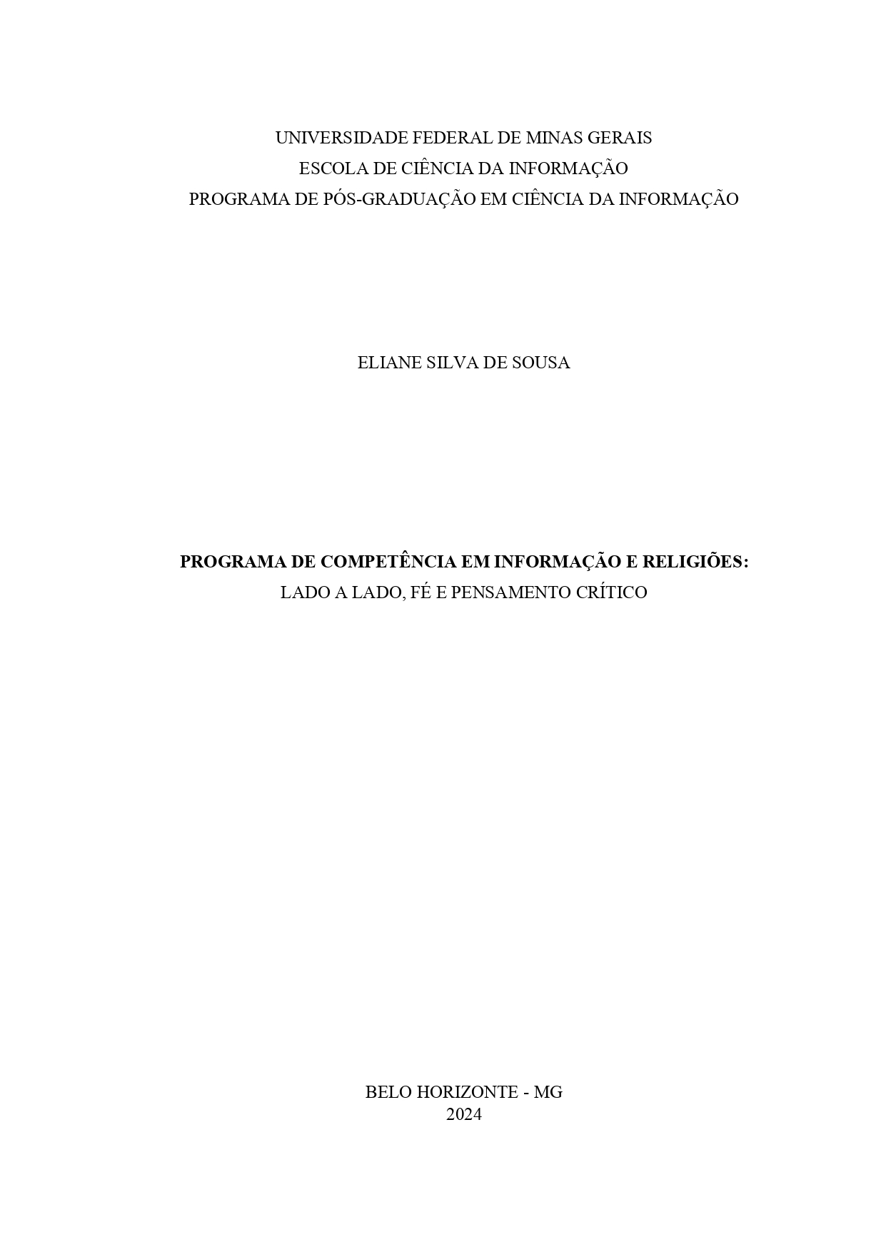 Programa de competência em informação e religiões